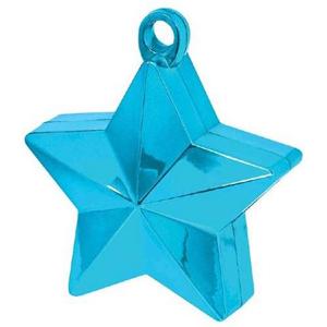 Caribbean Blue Star Balloon Weight Balloons & Streamers - Party Centre