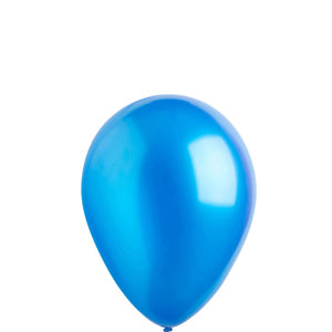 Metallic Bright Royal Blue Latex Balloons 5in, 100pcs Balloons & Streamers - Party Centre