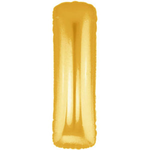 Letter I Gold Foil Balloon 100cm Balloons & Streamers - Party Centre