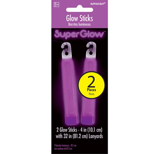 Purple Glow Sticks 4in, 2pcs Party Accessories - Party Centre
