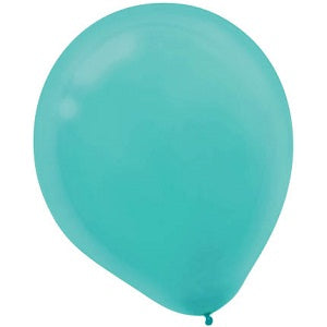 Aqua Latex Balloons 12in, 15pcs Balloons & Streamers - Party Centre