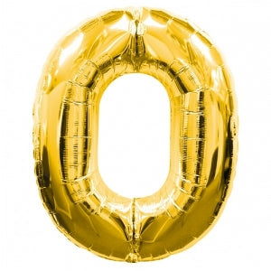 Number 0 Gold Foil Balloon 55x86cm Balloons & Streamers - Party Centre