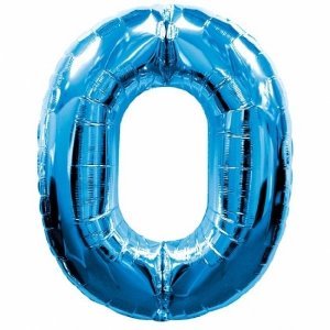 Number 0 Blue Foil Balloon 66x86cm Balloons & Streamers - Party Centre