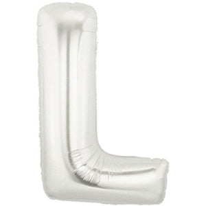 Letter L Silver Foil Balloon 100cm Balloons & Streamers - Party Centre
