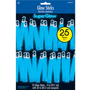 Blue Glow Sticks Mega Pack 4in, 25pcs Party Accessories - Party Centre