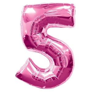 Number 5 Pink Foil Balloon 63x86cm Balloons & Streamers - Party Centre