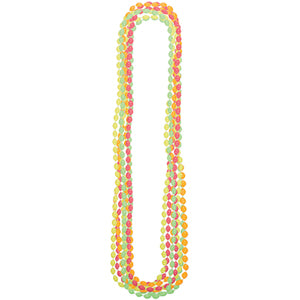 Neon Bead Necklace 8pcs Costumes & Apparel - Party Centre