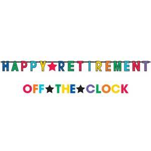 Happy Retirement Jumbo Letter Banners 2pcs Decorations - Party Centre