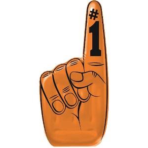 Orange Inflatable Hand 24in Pinata - Party Centre