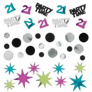 21st Birthday Confetti Mix Decorations - Party Centre