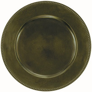 Round Green Charger 14in Solid Tableware - Party Centre