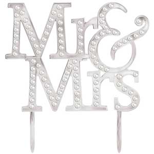 Mr. & Mrs. Cake Toppers 5 1/4in x 5in Party Accessories - Party Centre