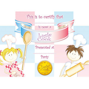 Little Cooks - Cook Certificates-Ribbon Party Accessories - Party Centre