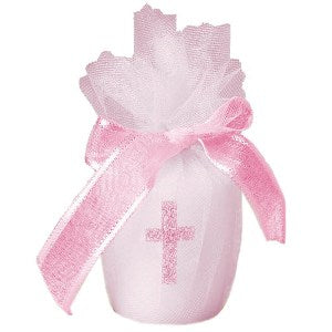Pink Votive With Cross Candle 2in Party Accessories - Party Centre