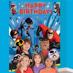 Incredibles 2 Scene Setter With Photo Props 17pcs Party Accessories - Party Centre