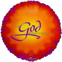 All Things Are Possible Foil Balloon 18in Balloons & Streamers - Party Centre