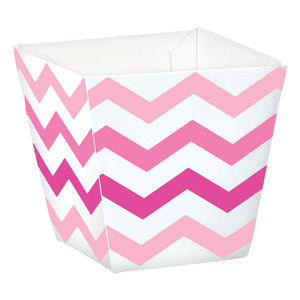 Pink Paper Mini Chevron Snack Treat Cups 36pcs Candy Buffet - Party Centre