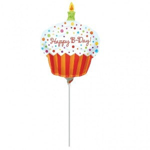Happy Birthday Cup Cake Mini Shape Balloon Balloons & Streamers - Party Centre