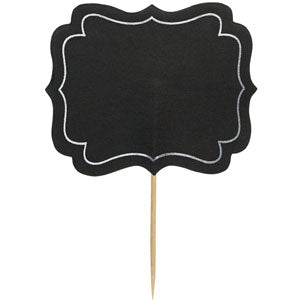 Chalkboard Label Picks  3.50in, 24pcs Party Accessories - Party Centre