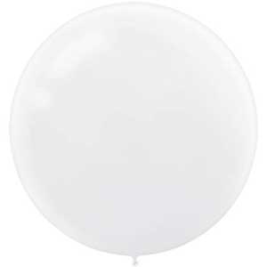 White Latex Balloons 24in, 4pcs Balloons & Streamers - Party Centre