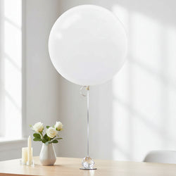 White Latex Balloons 24in, 4pcs Balloons & Streamers - Party Centre