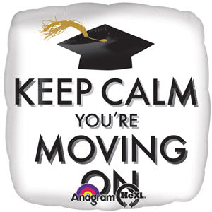 Keep Calm Grad Square Foil Balloon 18in Balloons & Streamers - Party Centre