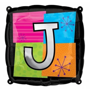 Letter J Foil Balloon 45cm Balloons & Streamers - Party Centre