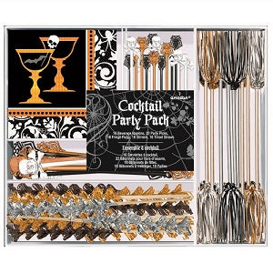 Halloween Cocktail Party Pack 96pcs Party Accessories - Party Centre