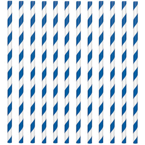Royal Blue Paper Straws 24pcs Candy Buffet - Party Centre