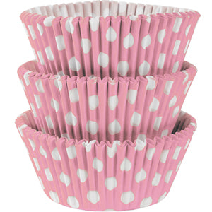 New Pink Dots Cupcake Cases 50mm, 75pcs Party Accessories - Party Centre