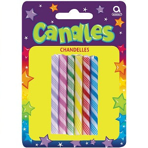 Large Candy Cane Candle Party Accessories - Party Centre