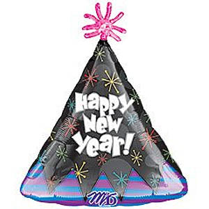 New Years Party Hat Junior Shape Balloon Balloons & Streamers - Party Centre