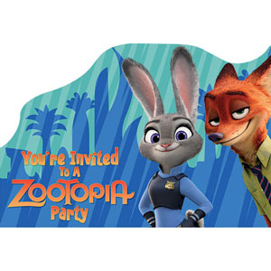 Zootopia Invitation Cards 8pcs Party Accessories - Party Centre