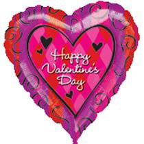 Happy Valentine's Day Patter Foil Balloon 18in Balloons & Streamers - Party Centre