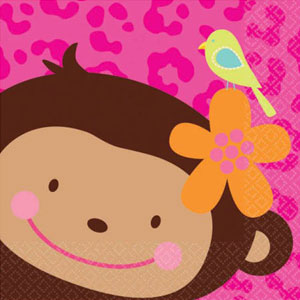 Monkey Love Beverage Tissues 16pcs Printed Tableware - Party Centre