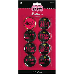 Sassy Bride Buttons 8pcs Party Accessories - Party Centre