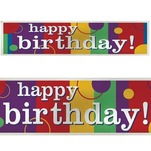 Happy Birthday Giant Metallic Sign Banner Decorations - Party Centre