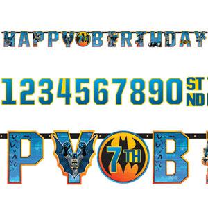 Batman Jumbo Add-An-Age Letter Banner Decorations - Party Centre