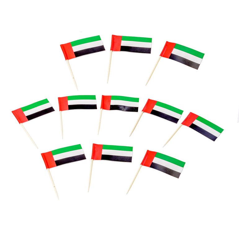 UAE Flag Picks Plastic & Paper 30pcs