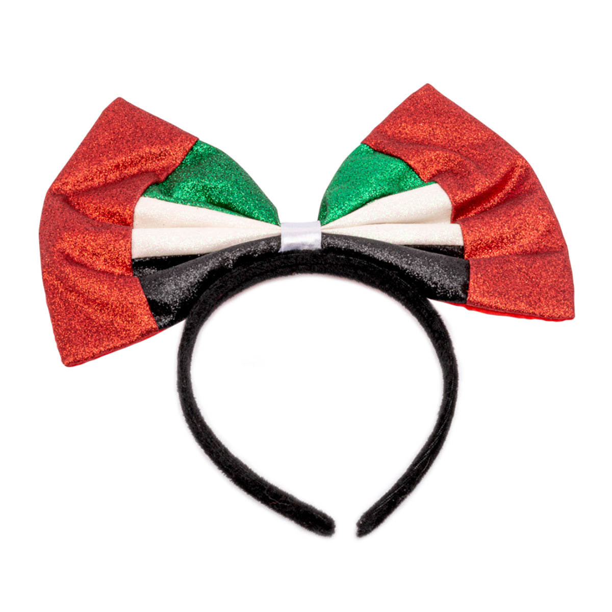 UAE Jumbo Bow Headband- Glitter 8in x9in